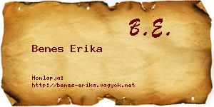 Benes Erika névjegykártya